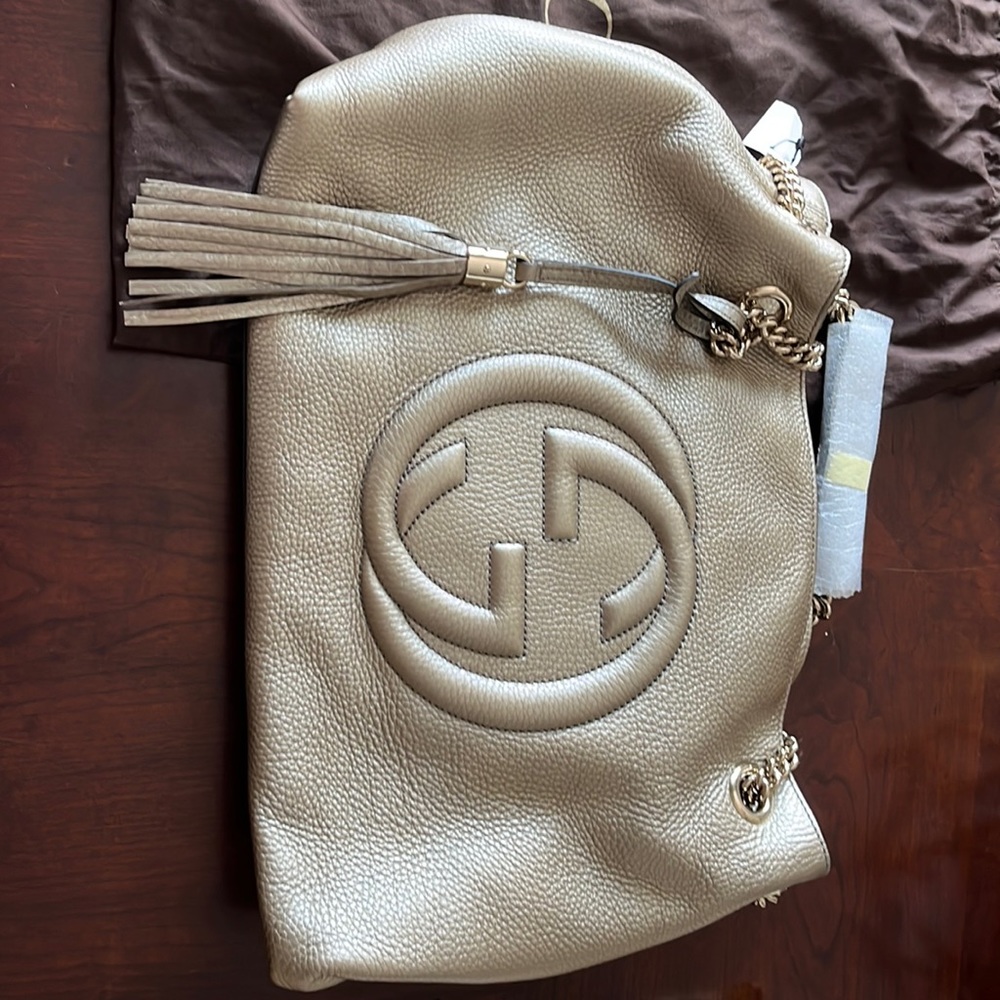 New gold color Gucci handbag